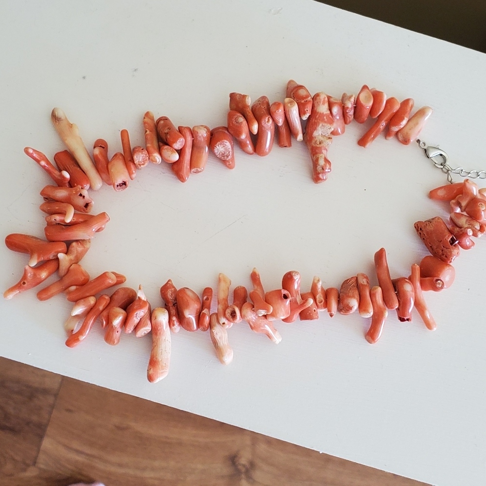 Handmade Rough Coral Necklace